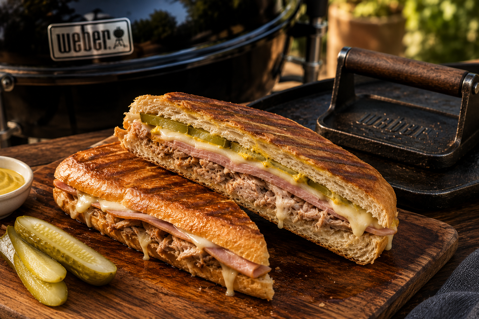 Cubano сандвич на Weber